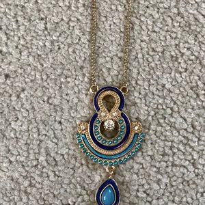 Blue/gold costume necklace